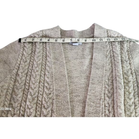 Croft & Barrow Tan Cable Knit Long Sleeve Lightweight Cardigan Women Size Small - Picture 5 of 14